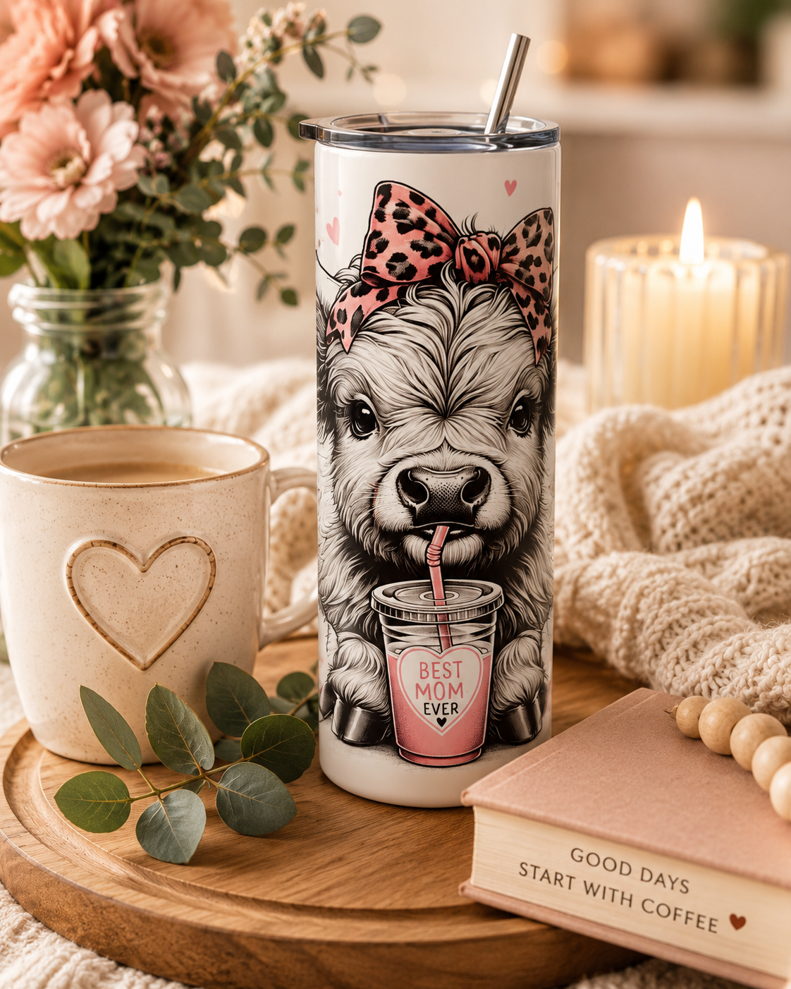Highland Cow Best Mum 20oz Tumbler