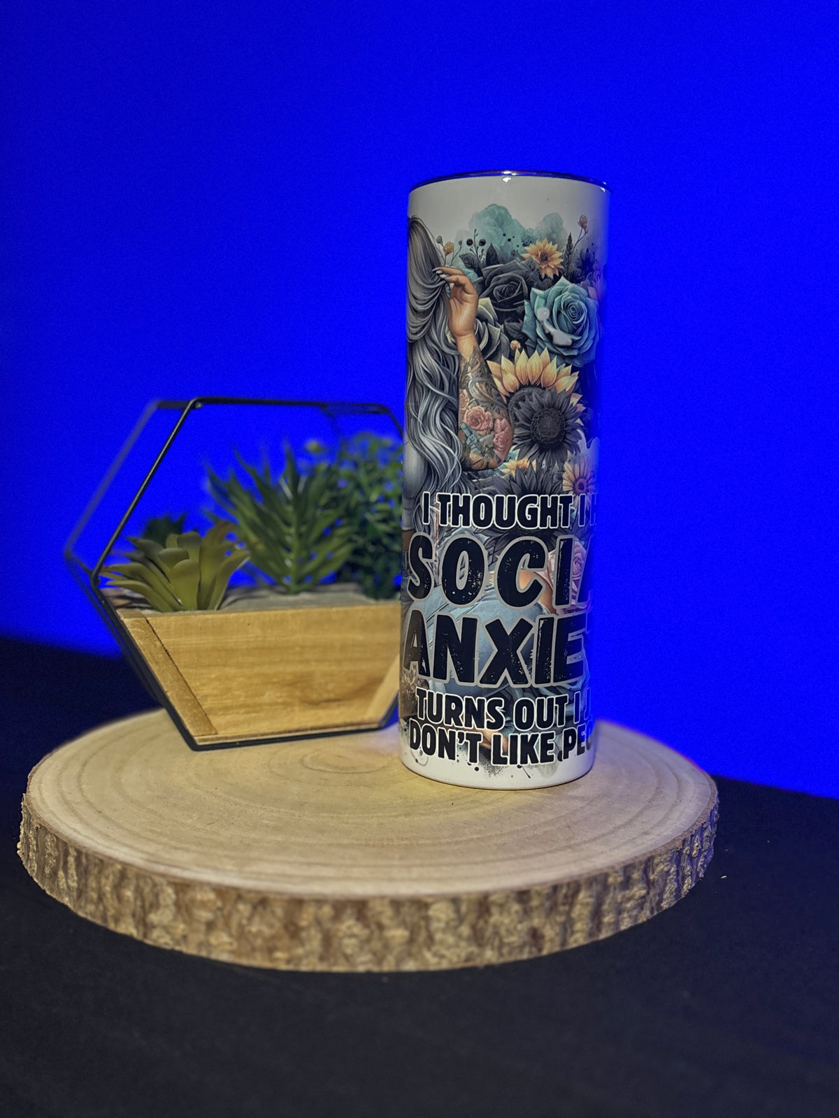 Funny Social Anxiety 20oz Skinny Tumbler