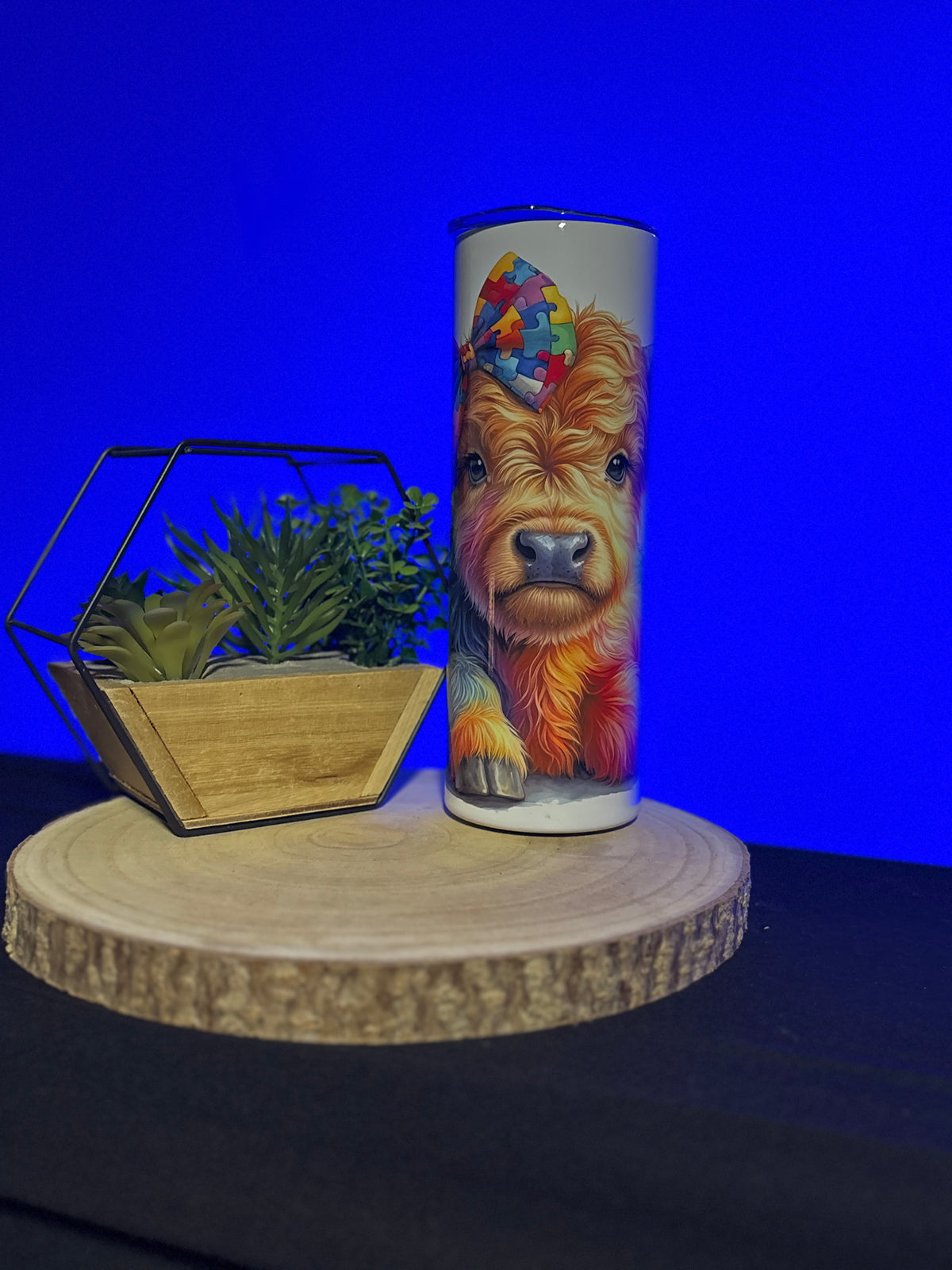 Highland Cow Autism Awareness 20oz Skinny Tumbler