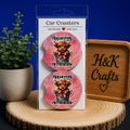 Funny "Apparently I Have an Attitude" Highland Cow Car Coasters Set of 2