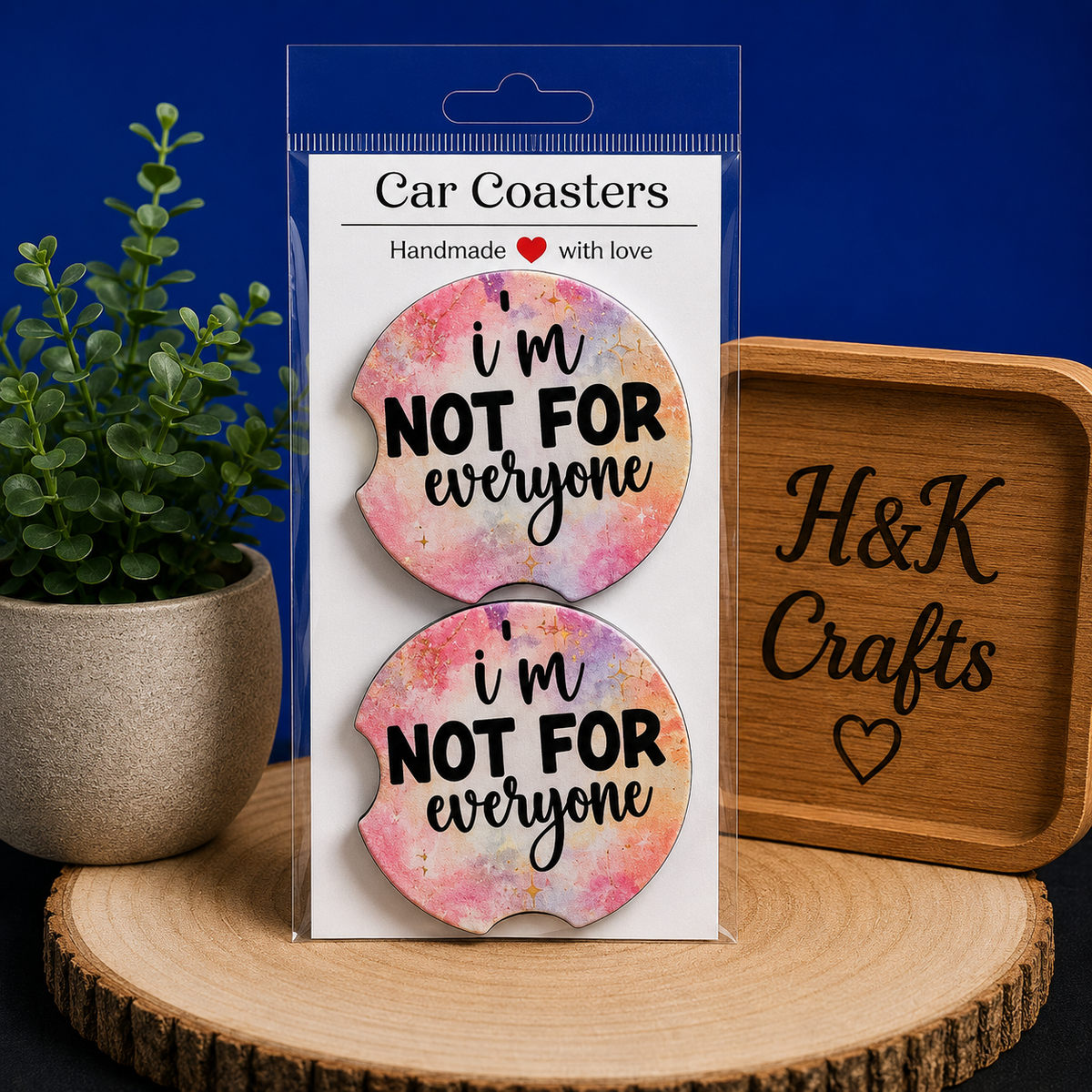 Funny "I'm Not For Everyone" Car Coasters Set of 2