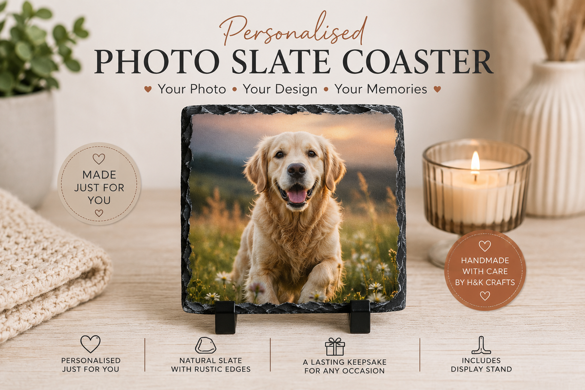 Personalised Photo Slate Coaster – Your Photo or Design