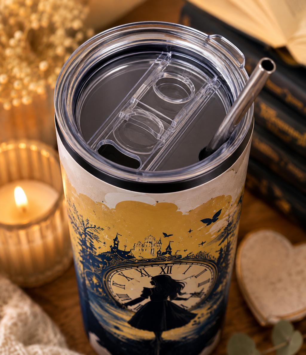 Magical Storybook Clock 20oz Skinny Tumbler