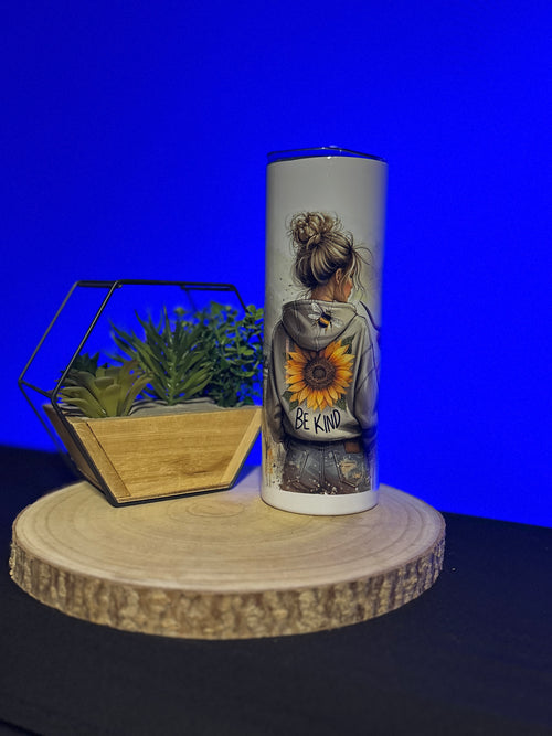 Be Kind Sunflower 20oz Skinny Tumbler