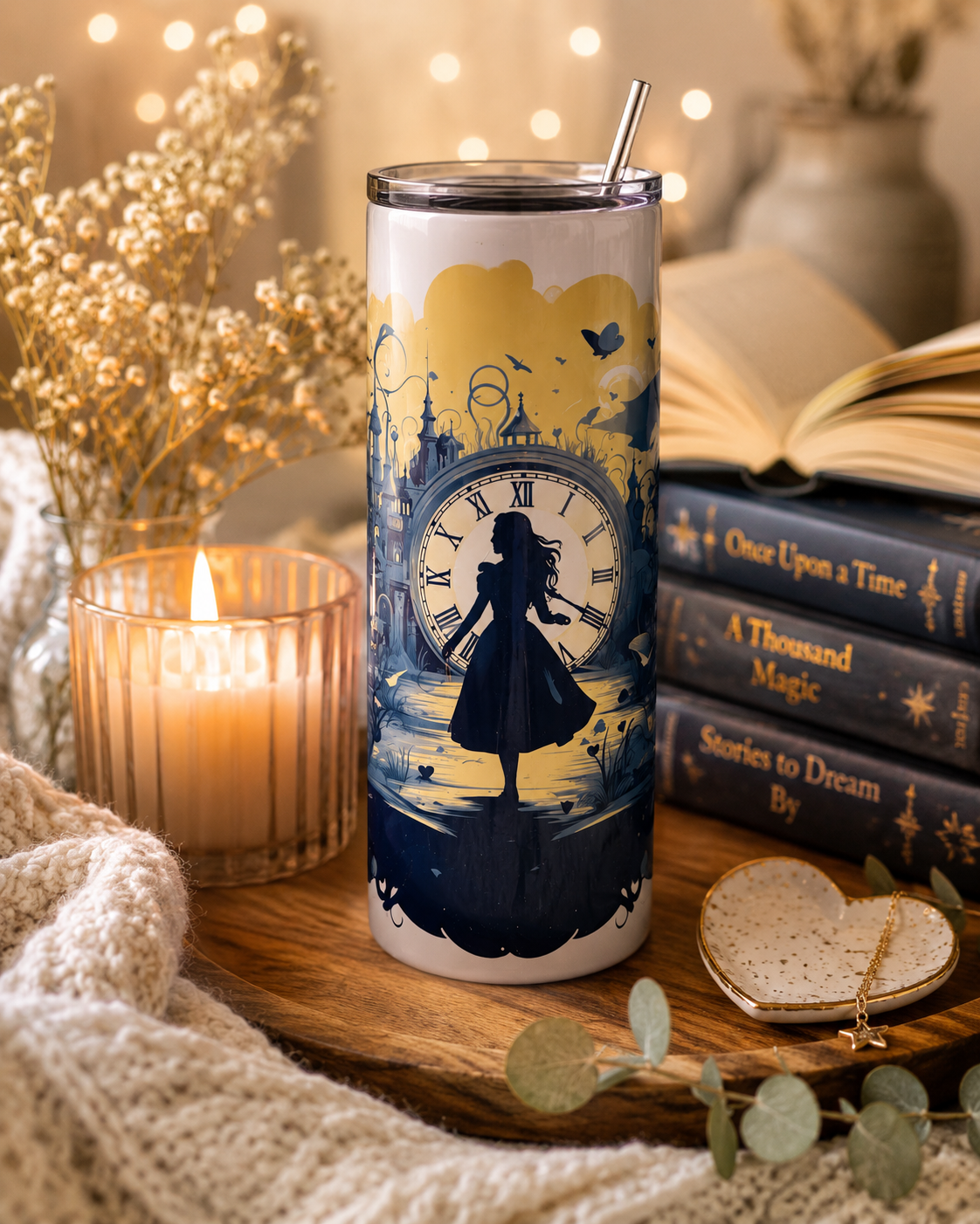 Magical Storybook Clock 20oz Skinny Tumbler