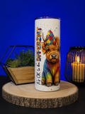 Highland Cow Autism Awareness 20oz Skinny Tumbler