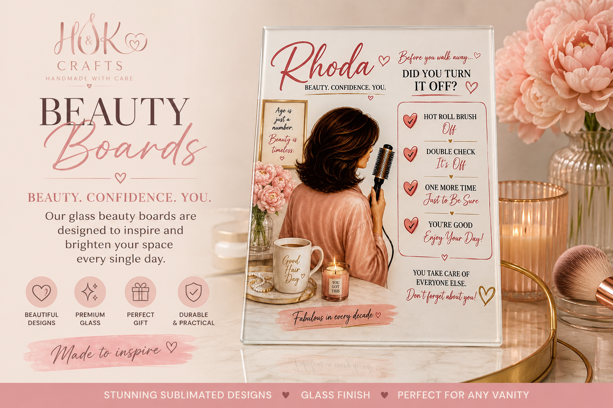 Personalised Glass Beauty Board – Choose Your Design